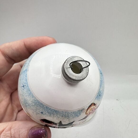 X2 Vintage Kitschy Shiny Brite Wrapped Plastic Christmas Ornaments Sled & Angels - Picture 9 of 11